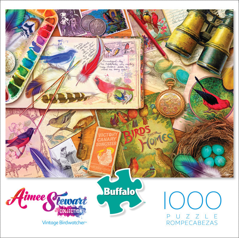 Buffalo Games Aimee Stewart Vintage Birdwatcher 1000 Piece Puzzle image 0